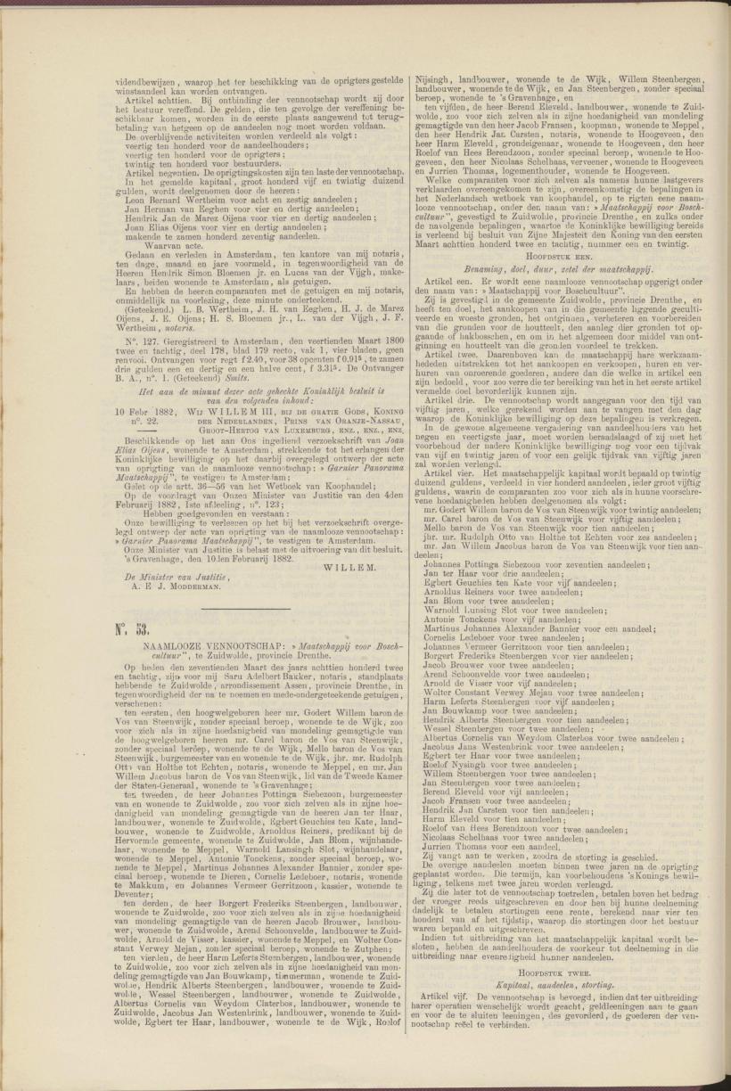 Aandeel in nieuwe ontwikkeling Nederlandsche staatscourant 05 04 1882