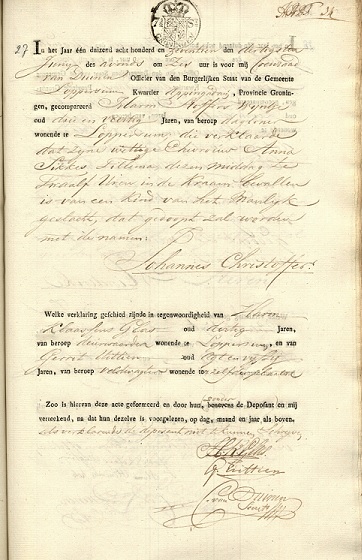Geb akte Johannes Christoffer Wijntje