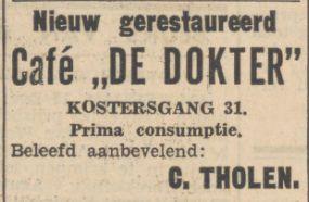 19341213 Nieuwsbl vh Noorden gerestaureerd cafe de dokter Kostersgang 31 C Tholen