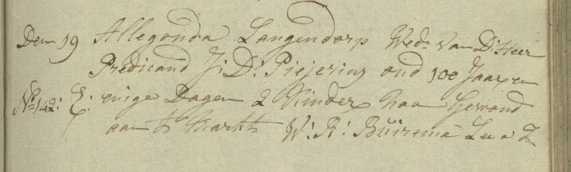 begraafinschrijving Alagonda Langendorp