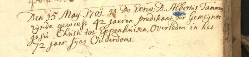 begraafinschrijving Albertus Tammens